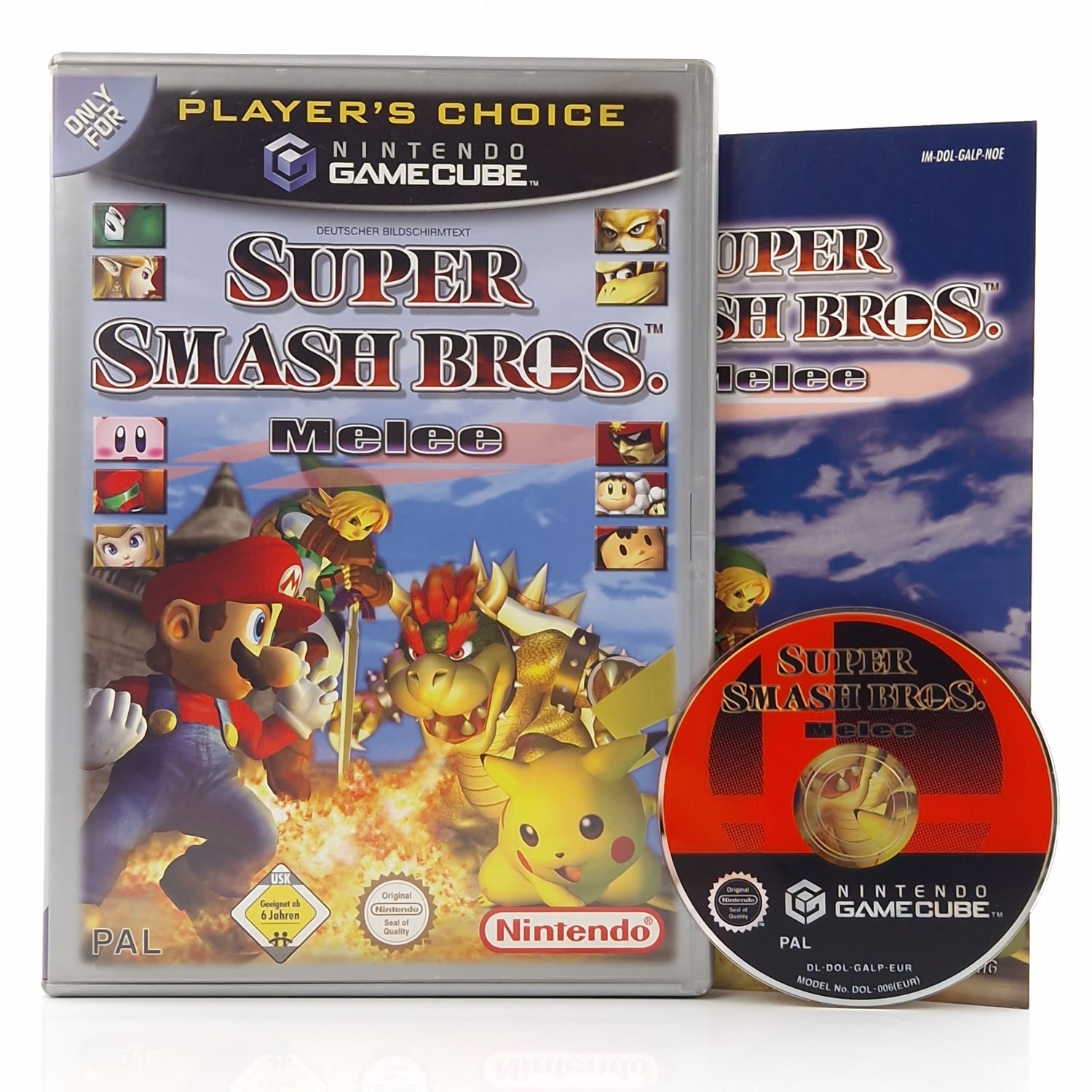 Nintendo Gamecube Spiel : Super Smash Bros. Melee - CD Disk Anleitung OVP / PAL