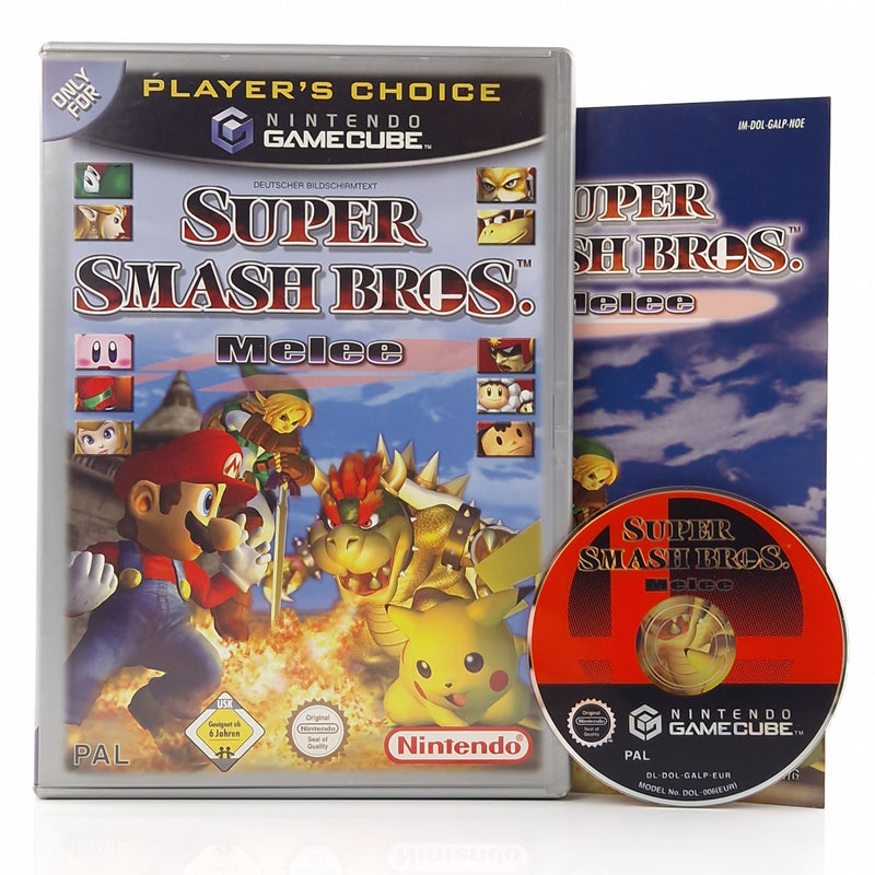 Nintendo Gamecube Spiel : Super Smash Bros. Melee - CD Disk Anleitung OVP / PAL
