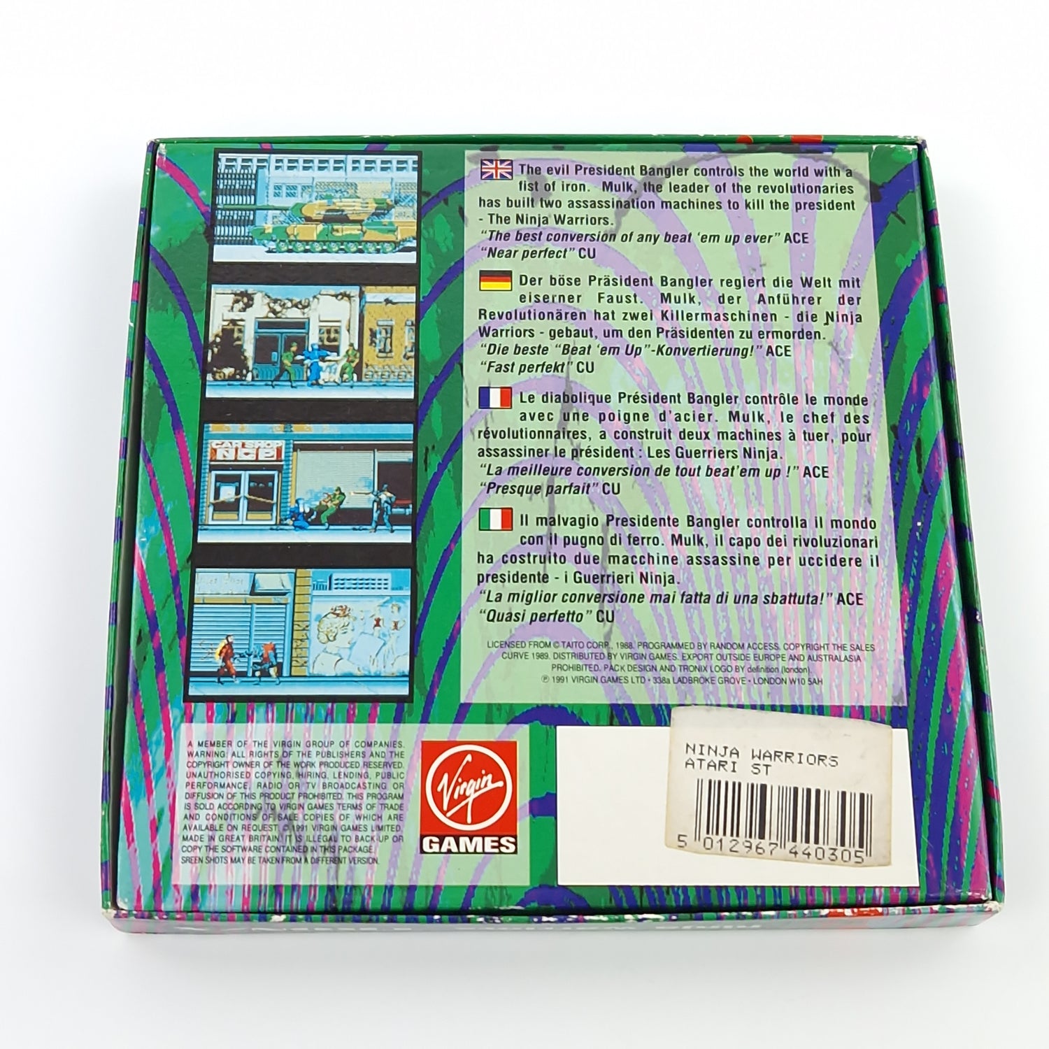 Atari ST STE Spiel : Ninja Warriors - Diskette OVP Anleitung - Commodore Amiga
