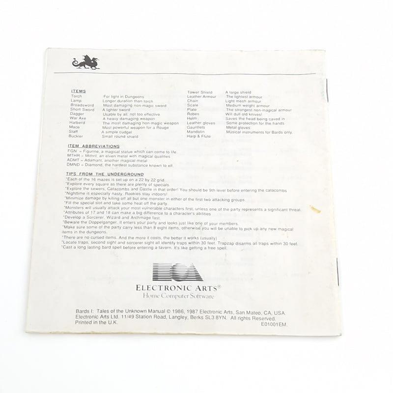 Atari ST STE Spiel : The Bards Tale - Diskette OVP ohne Anleitung - Amiga