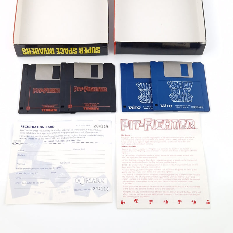 Atari ST STE Spiel : Pit-Fighter & Space Invaders - Diskette OVP Anleitung