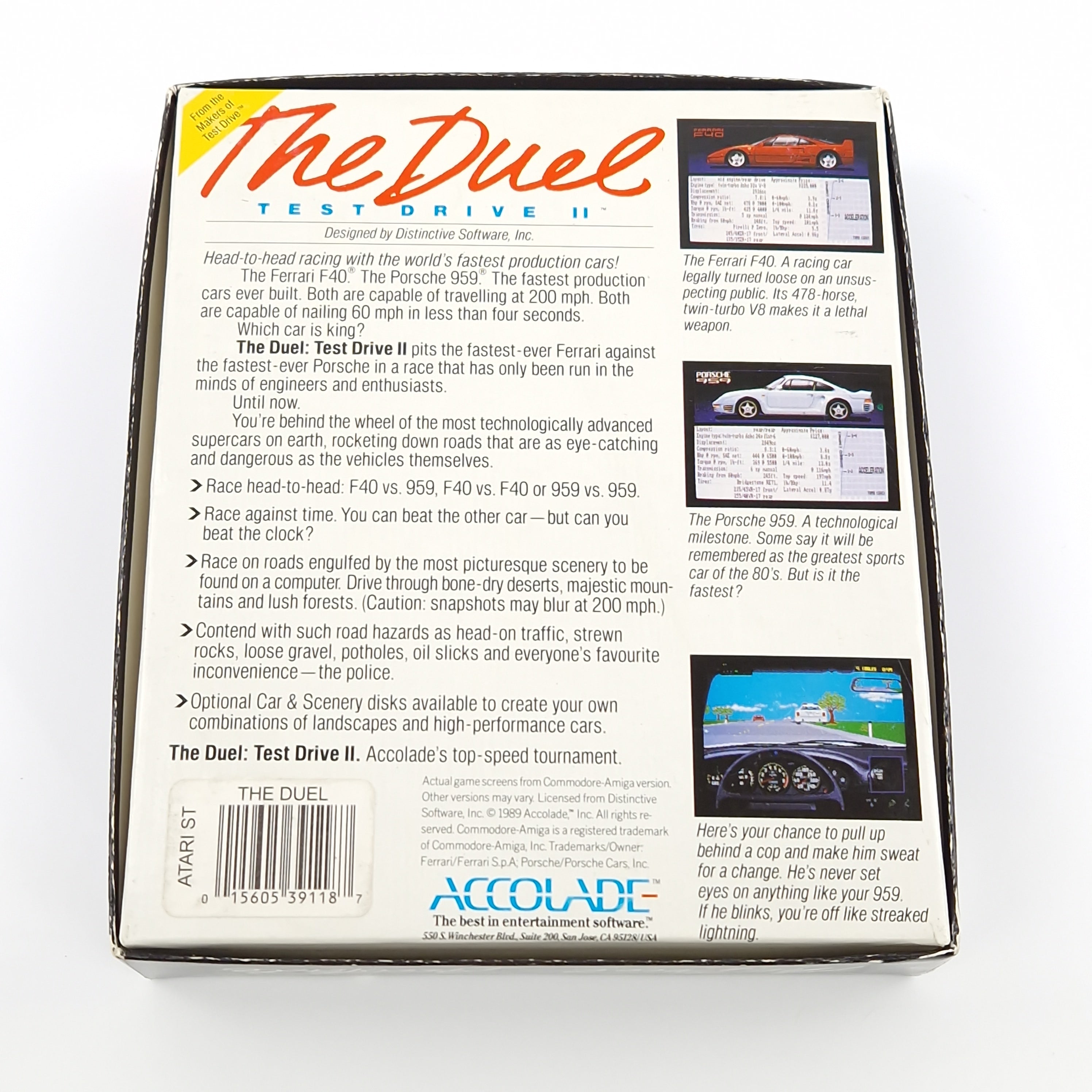 Atari ST STE Spiel : The Duel Test Drive II - Diskette OVP Anleitung