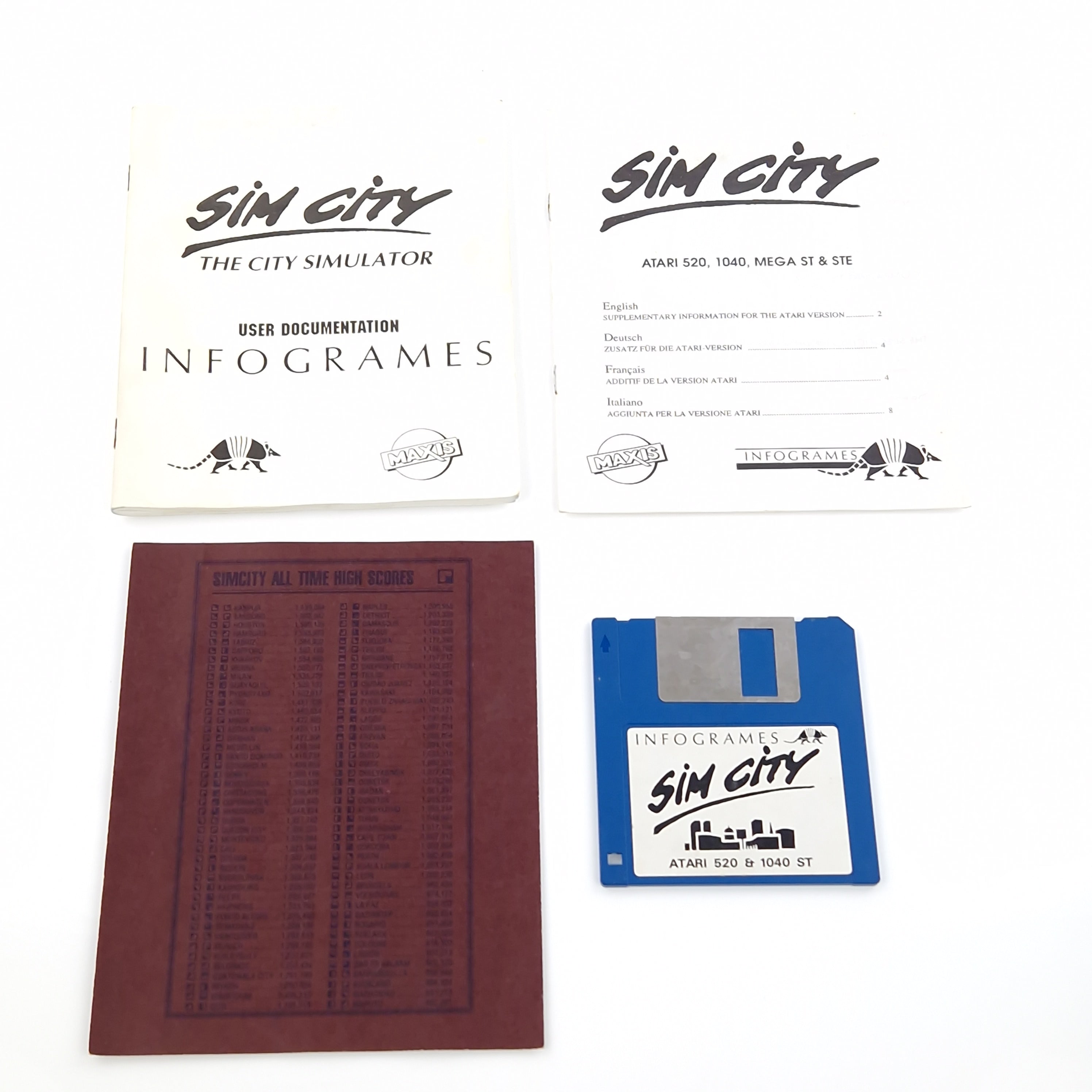 Atari ST STE Spiel : Sim City - Diskette OVP Anleitung / Infogrames