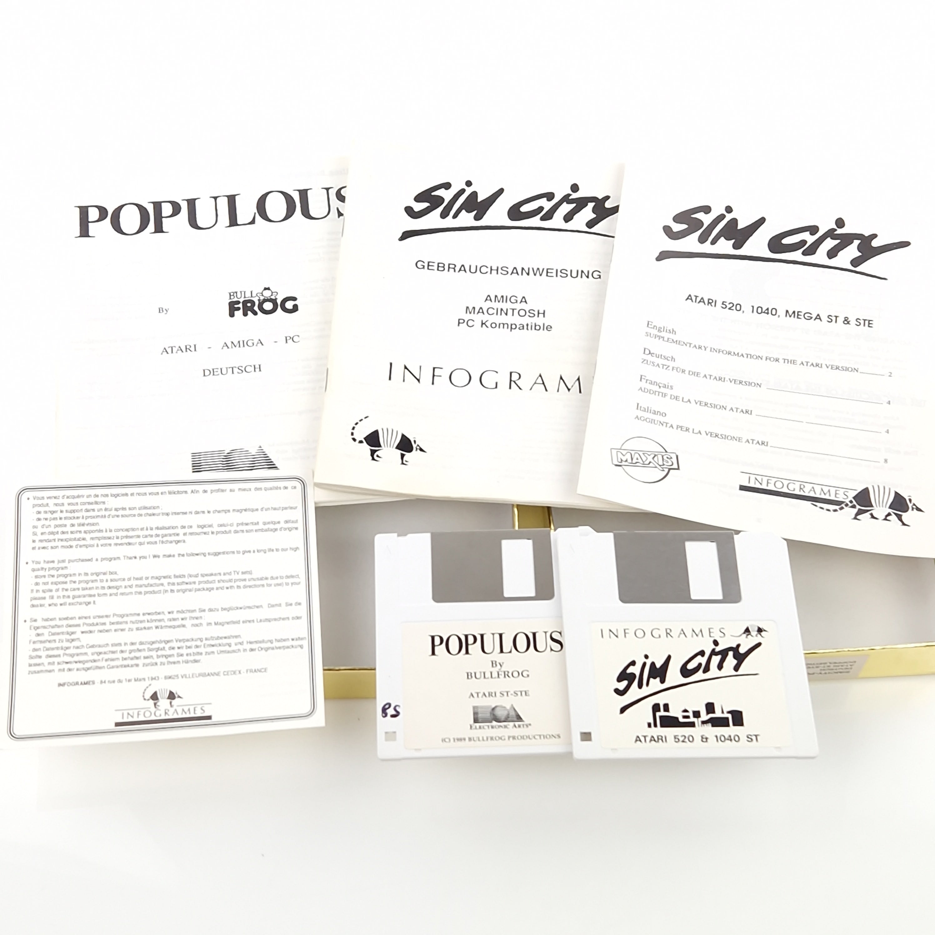 Atari ST STE Spiel : Sim CIty Populous - Diskette OVP Anleitung / Infogrames