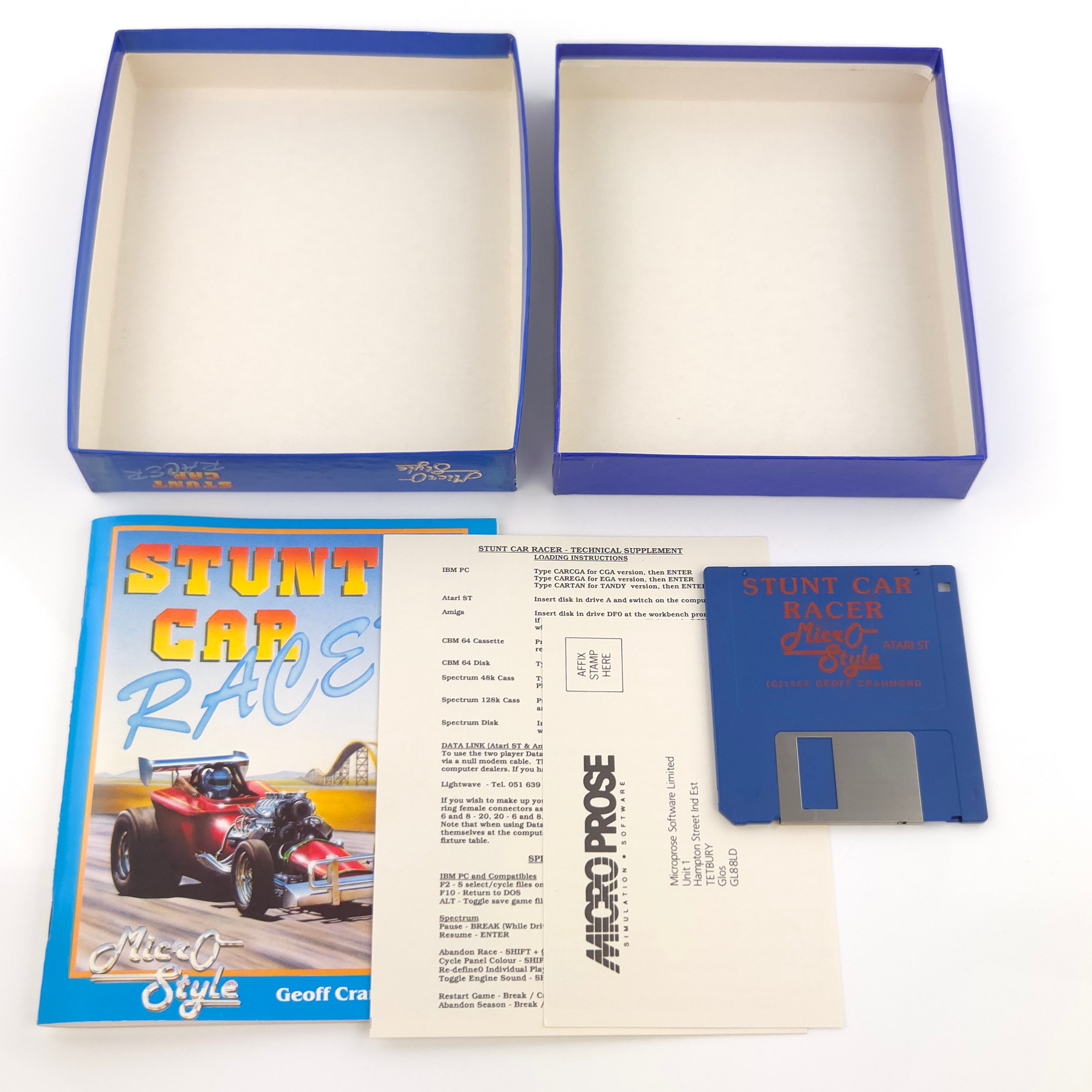 Atari ST STE Spiel : Stunt Car Racer - Diskette Anleitung OVP / 02