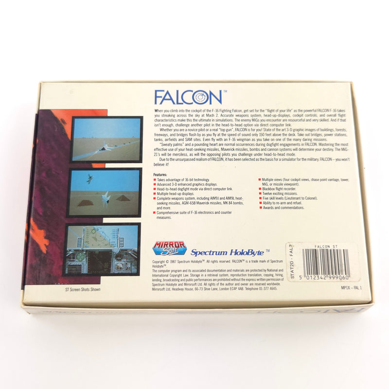 Atari ST STE Spiel : Falcon The F-16 Fighter Simulation - Diskette Anleitung OVP