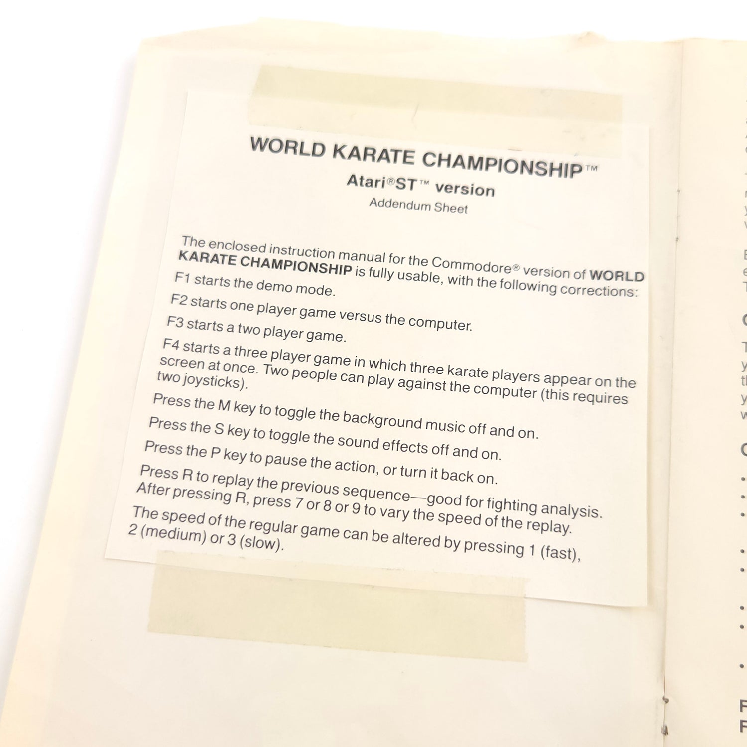 Atari ST STE Spiel : Karate World Championship - Diskette Anleitung OVP