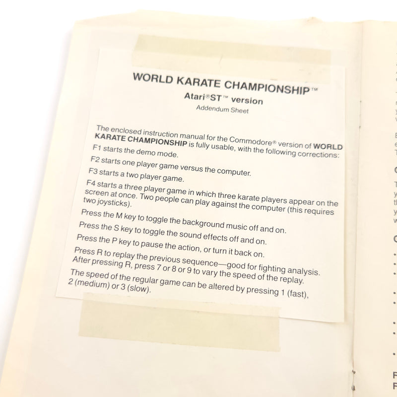 Atari ST STE Spiel : Karate World Championship - Diskette Anleitung OVP