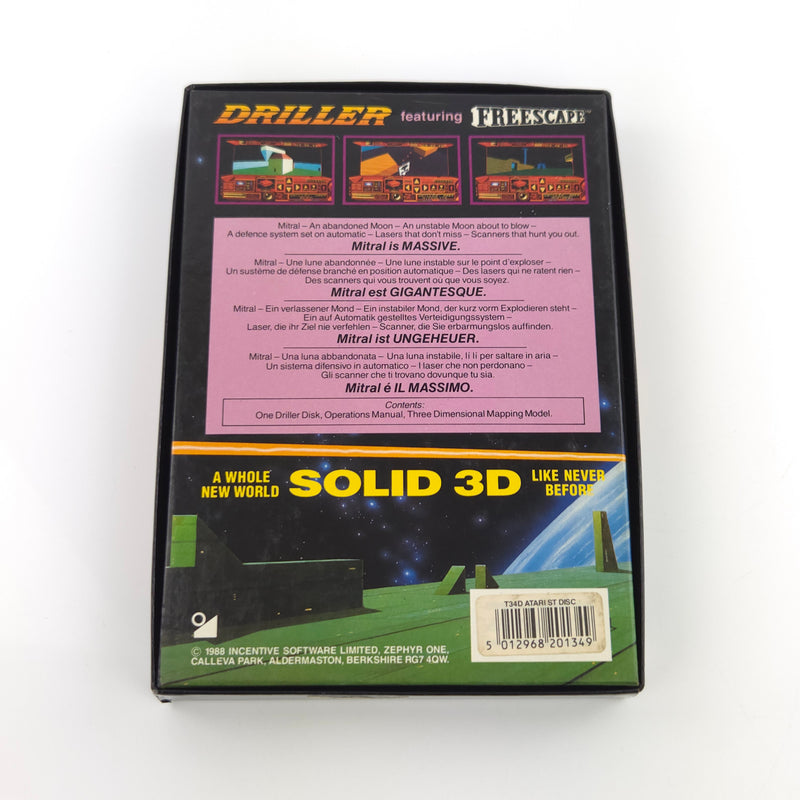 Atari ST STE Spiel : Driller featuring Freescape - Diskette Anleitung OVP