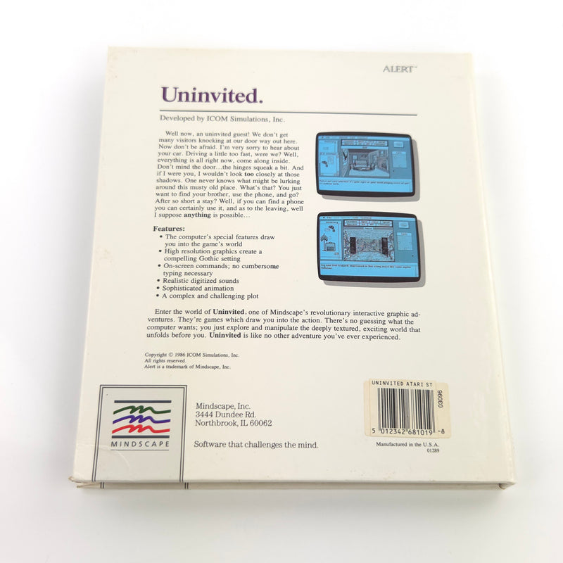 Atari ST STE Spiel : Uninvited - Diskette Anleitung OVP Big Box / Mirror Soft