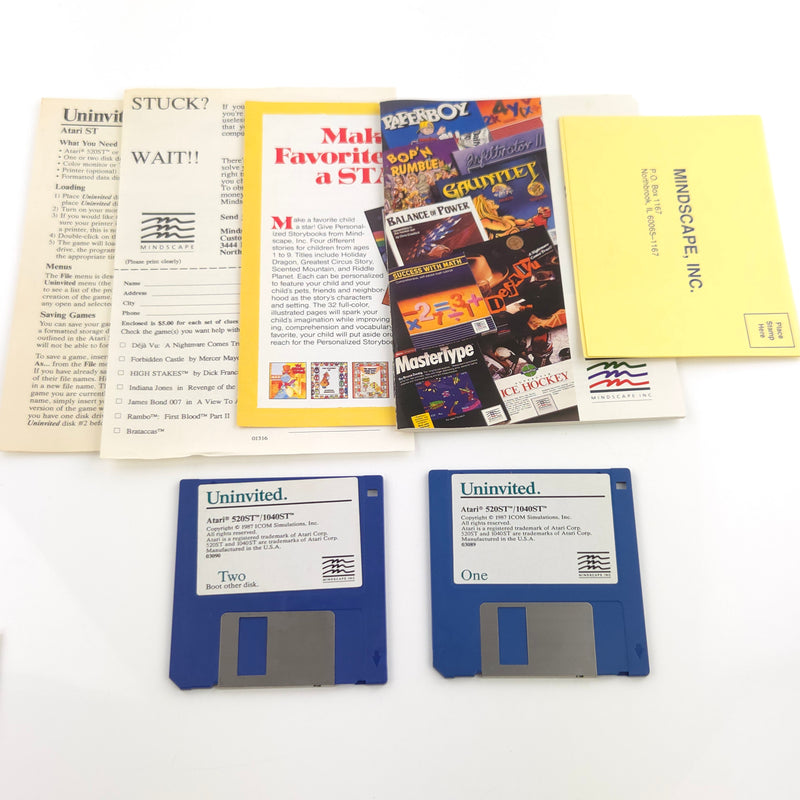 Atari ST STE Spiel : Uninvited - Diskette Anleitung OVP Big Box / Mirror Soft