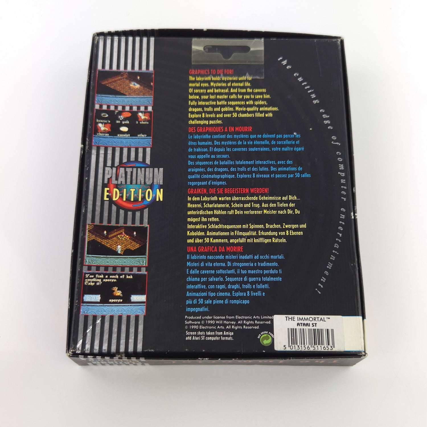 Atari ST STE Spiel : Will Harvey Presents The Immortal - Diskette Anleitung OVP