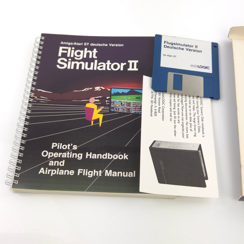 Atari ST STE Spiel : Flight Simulator II - Diskette Anleitung OVP / sublogic