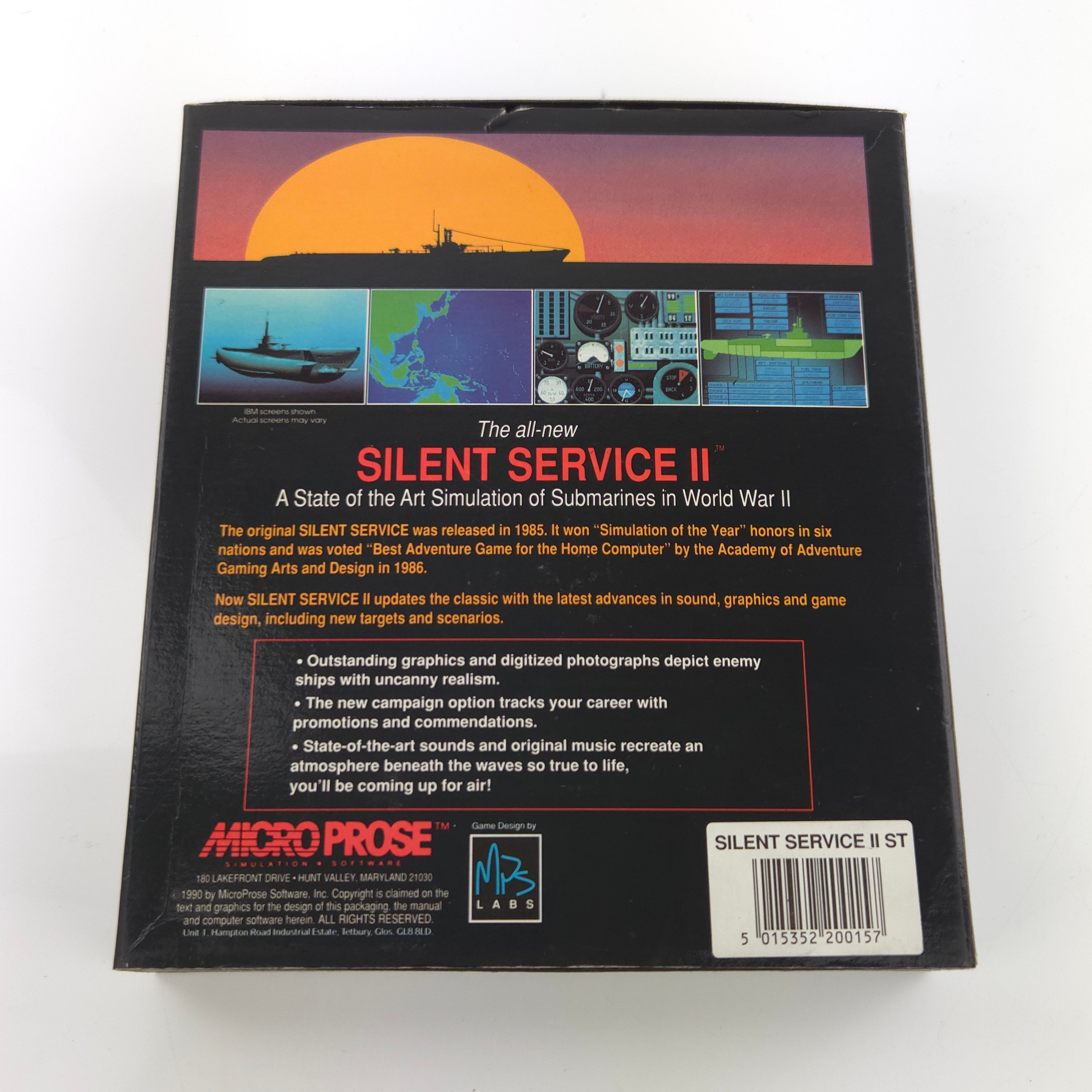 Atari ST STE Spiel : Silent Service II - Diskette Anleitung OVP / Micropose