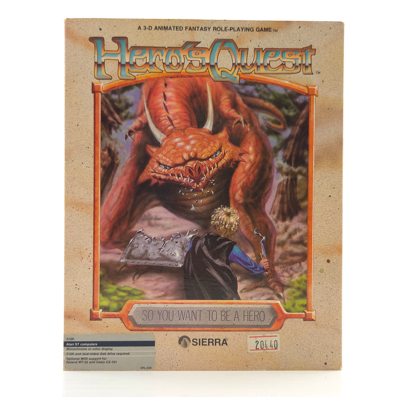 Atari ST STE Spiel : Hero´s Quest - Diskette Anleitung OVP / Sierra
