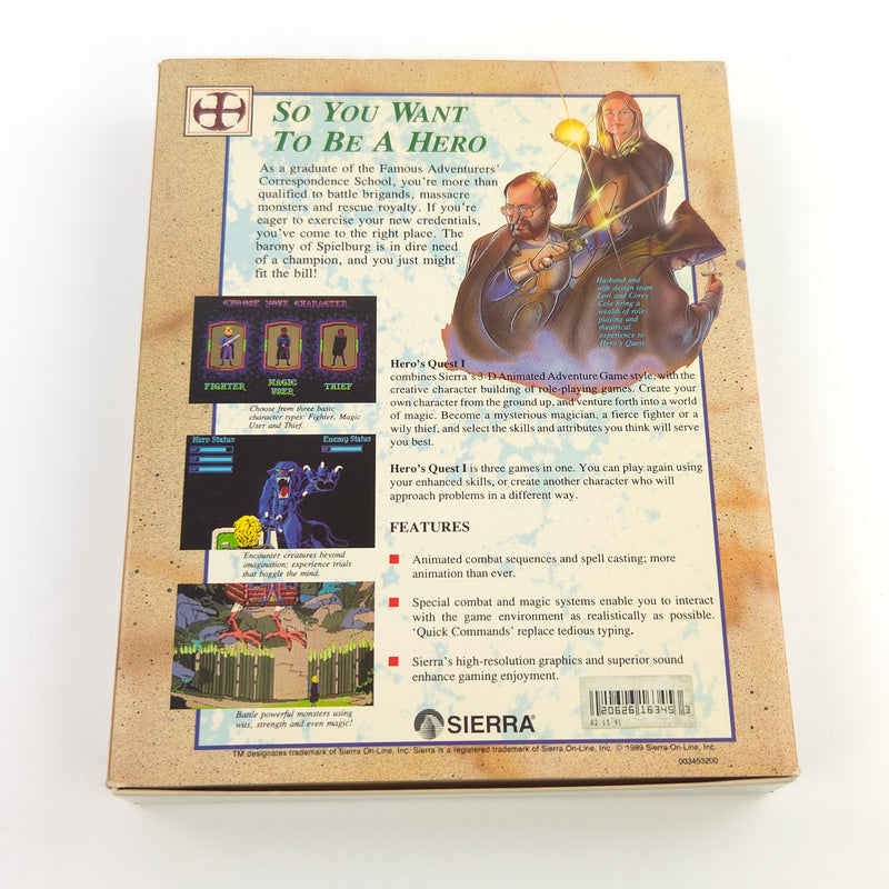 Atari ST STE Spiel : Hero´s Quest - Diskette Anleitung OVP / Sierra
