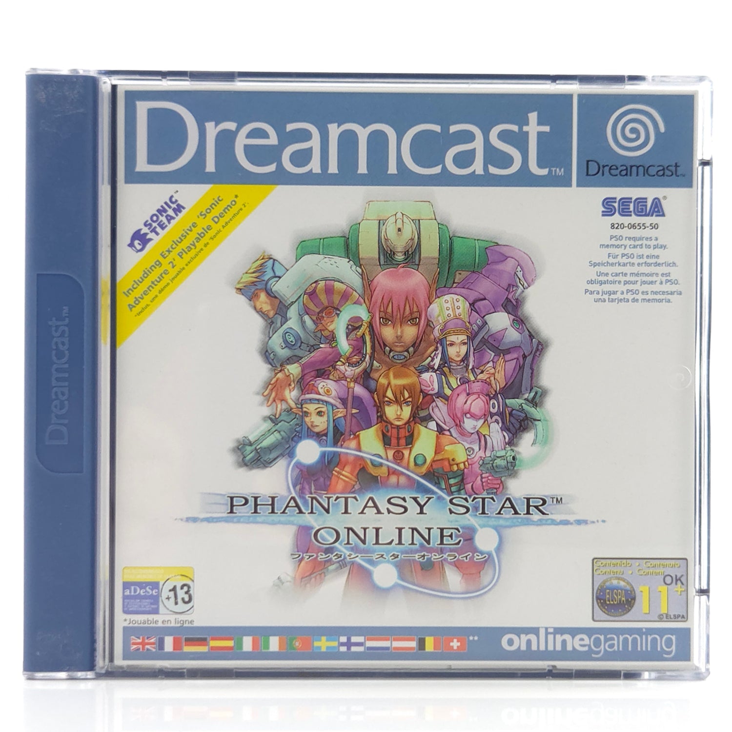 Sega Dreamcast Spiel : Phantasy Star Online + Sonic Adventure 2 The Trial - OVP