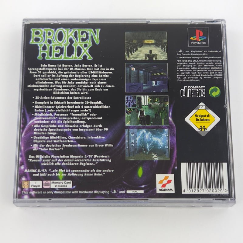 Sony Playstation 1 Spiel : Broken Helix - CD Anleitung OVP / PAL PS1 Psone