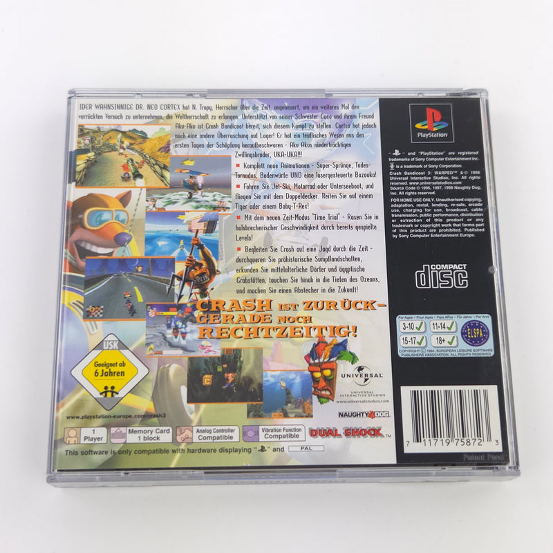 Sony Playstation 1 Spiel : Crash Bandicoot 3 Warped - PS1 OVP / PAL PSone PSX
