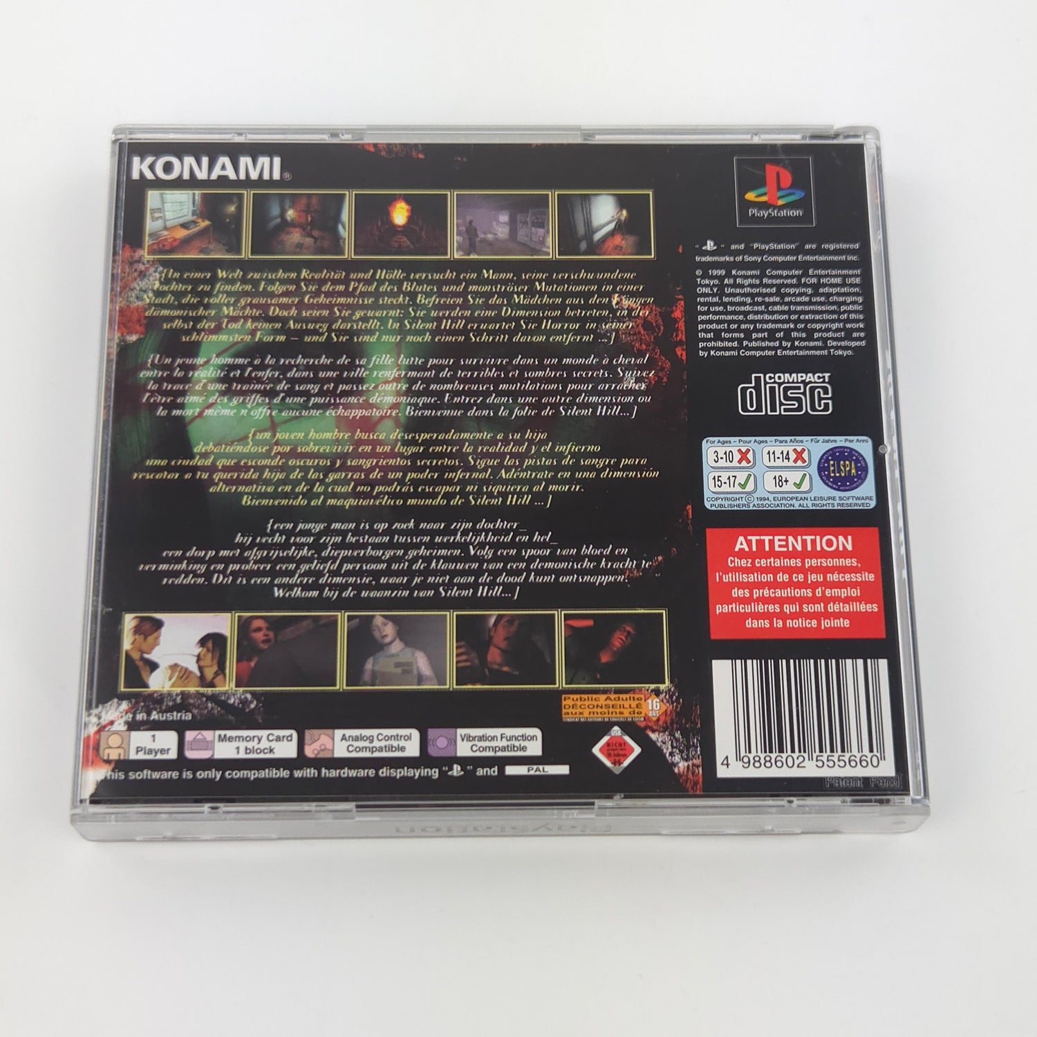 Sony Playstation 1 Spiel : Silent Hill - PS1 PSone PSX / OVP PAL USK18