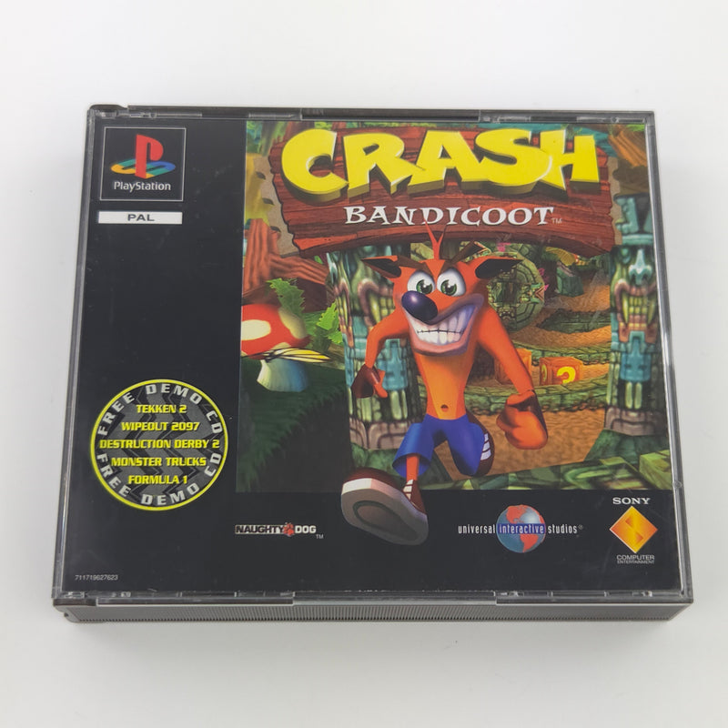 Sony Playstation 1 Spiel : Crash Bandicoot + Demo - CD Anleitung OVP PS1 PAL