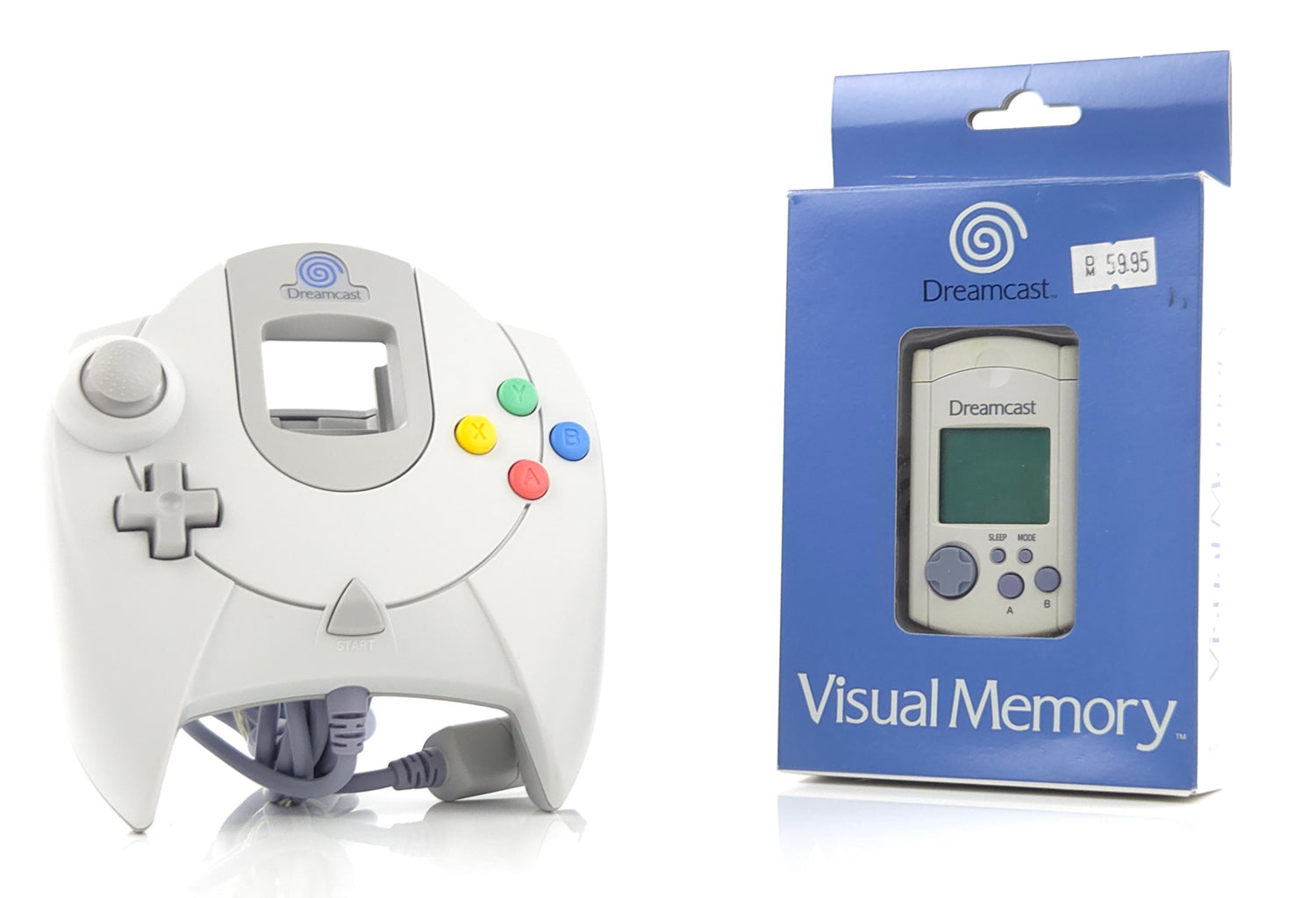 Sega Dreamcast Bundle : Original Controller HKT-7700 + Visual Memory in OVP DC