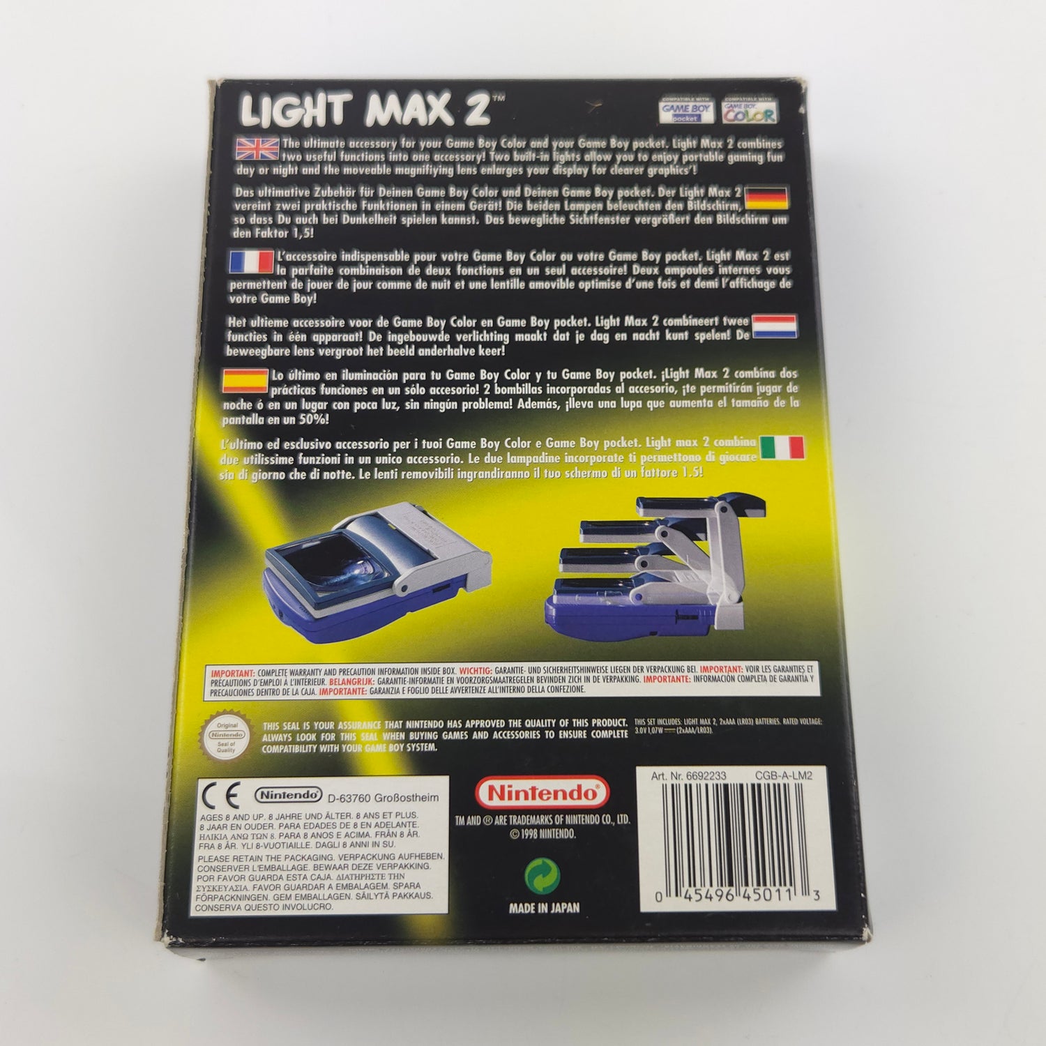 Nintendo Game Boy Color Zubehör :  Light Max 2 -GBC OVP Licht + Lupe