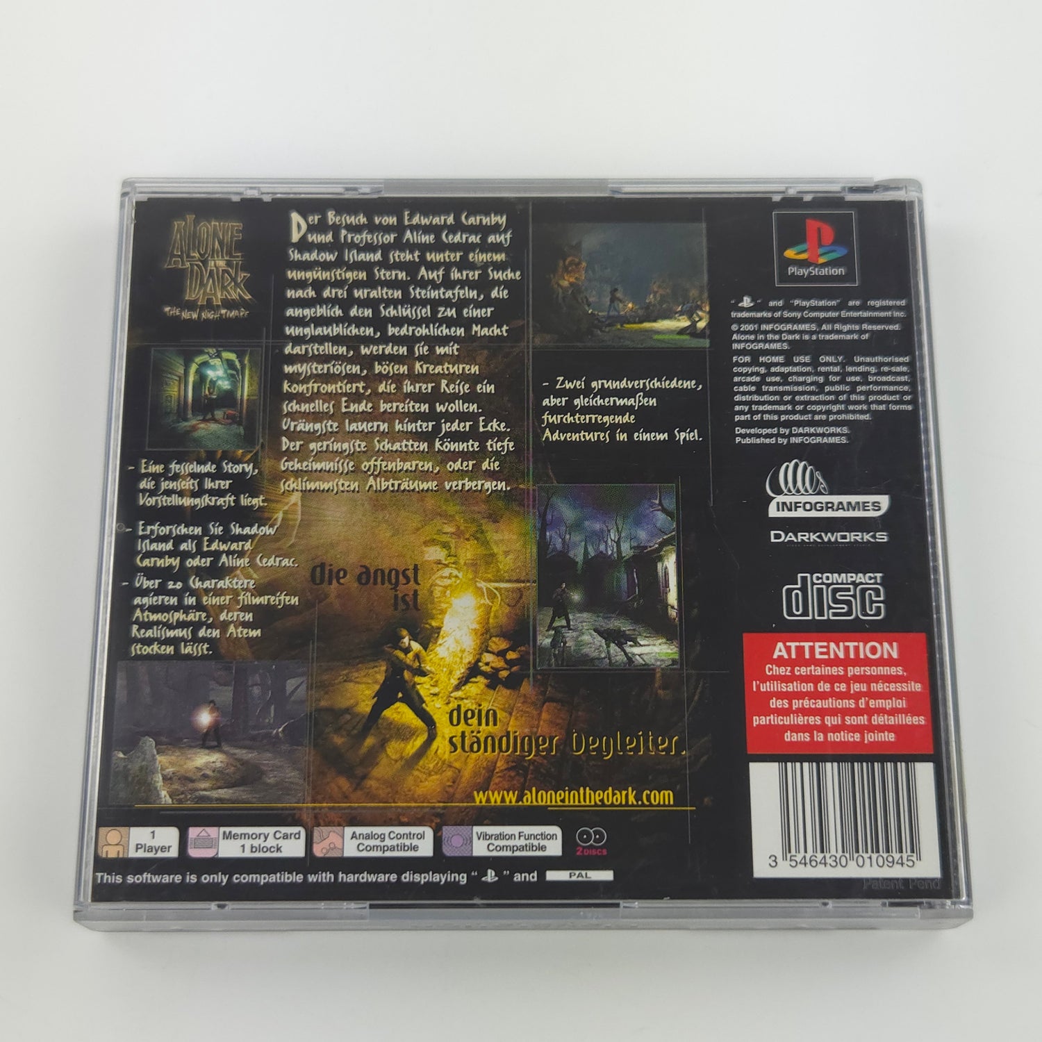 Playstation 1 Spiel : Alone in the Dark The New Nightmare - PS1 PSone OVP PAL