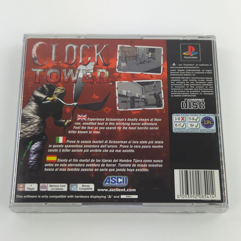 Playstation 1 Spiel : Clock Tower - CD Anleitung OVP / Sony PS1 PSone UK Version