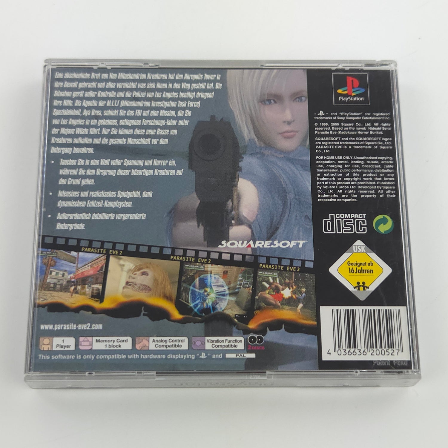 Playstation 1 Spiel : Parasite Eve II - CD Anleitung OVP / SONY PS1 PSone OVP