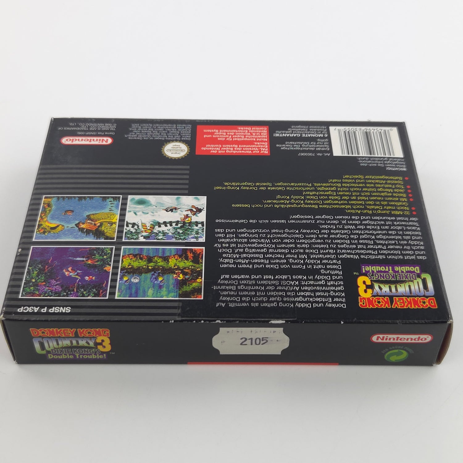 Super Nintendo Spiel : Donkey Kong Country 3 - SNES DKC 3 OVP PAL NNOE
