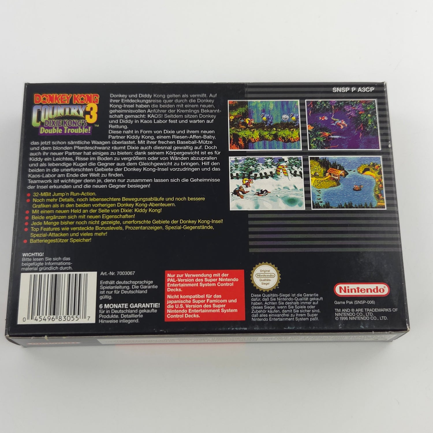 Super Nintendo Spiel : Donkey Kong Country 3 - SNES DKC 3 OVP PAL NNOE