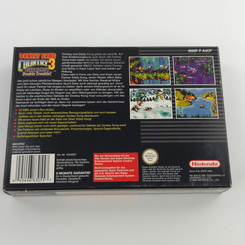 Super Nintendo Spiel : Donkey Kong Country 3 - SNES DKC 3 OVP PAL NNOE