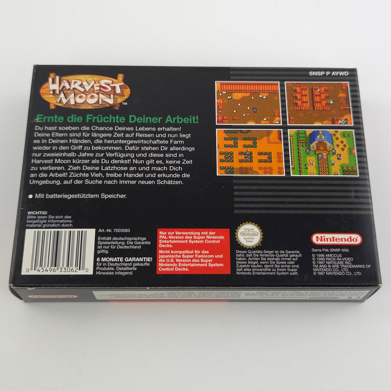 Super Nintendo Spiel : Harvest Moon - SNES Modul Anleitung OVP / PAL NNOE