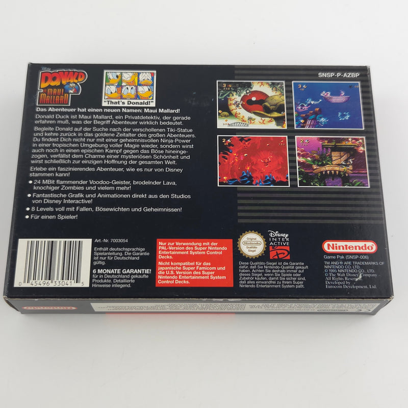 Super Nintendo Spiel : Donald in Maui Mallard - SNES Modul Anleitung OVP / PAL
