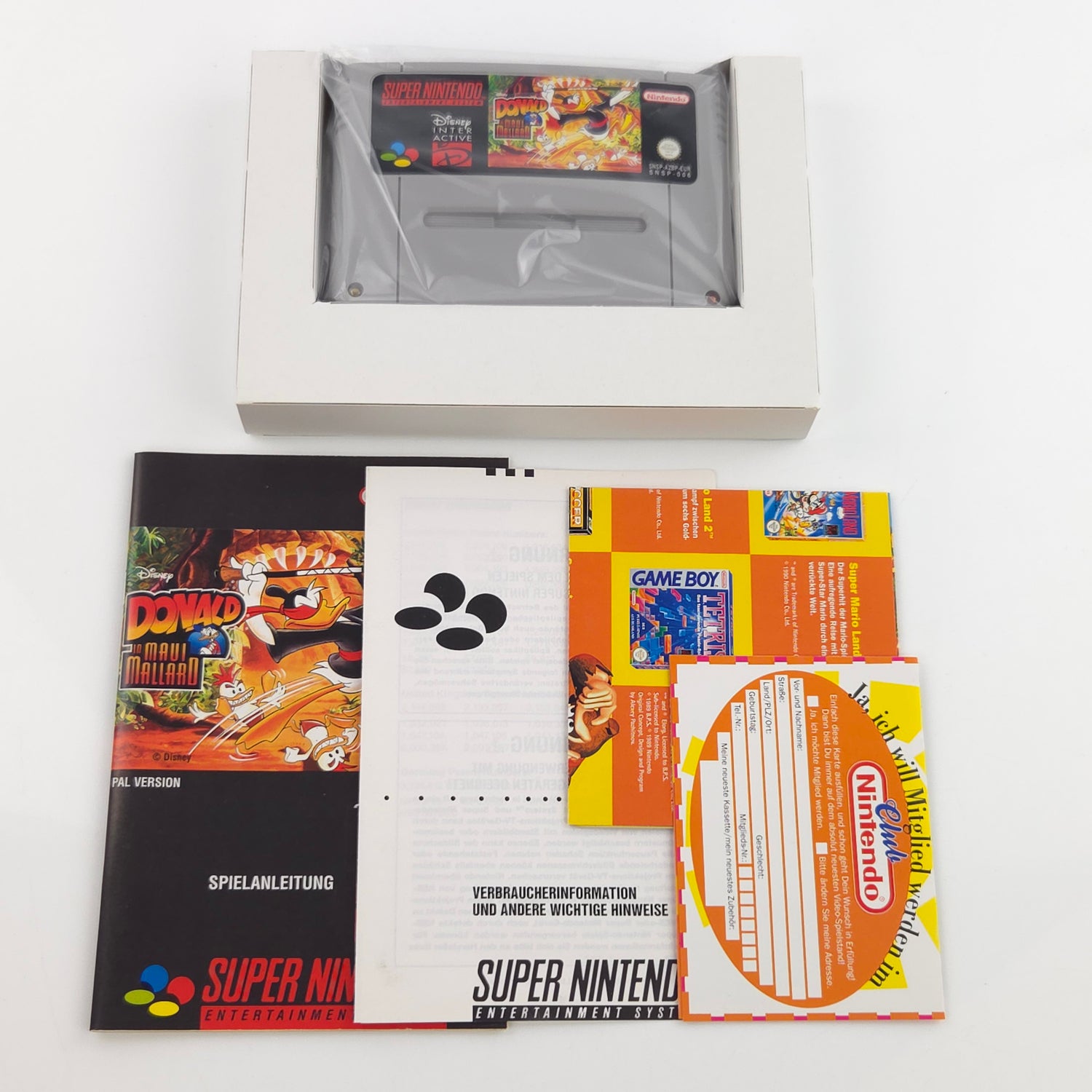 Super Nintendo Spiel : Donald in Maui Mallard - SNES Modul Anleitung OVP / PAL