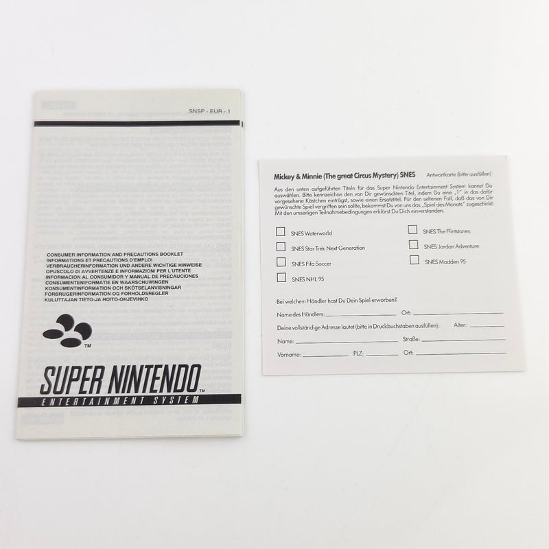 Super Nintendo Spiel : The Great Circus Mystery starring Mickey & Minnie - SNES