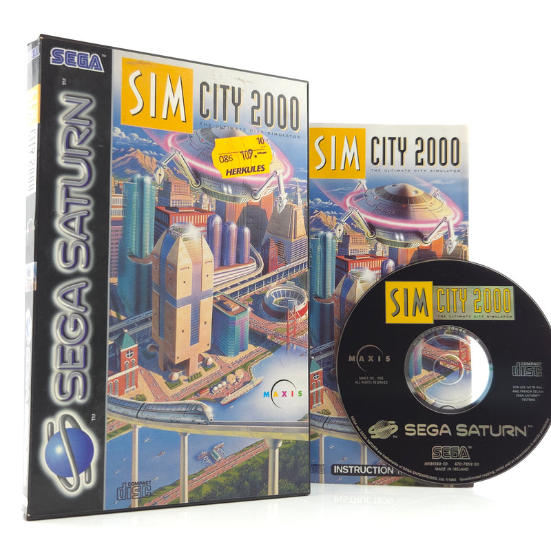 Sega Saturn Spiel : Sim City 2000 - CD Anleitung OVP PAL Disk