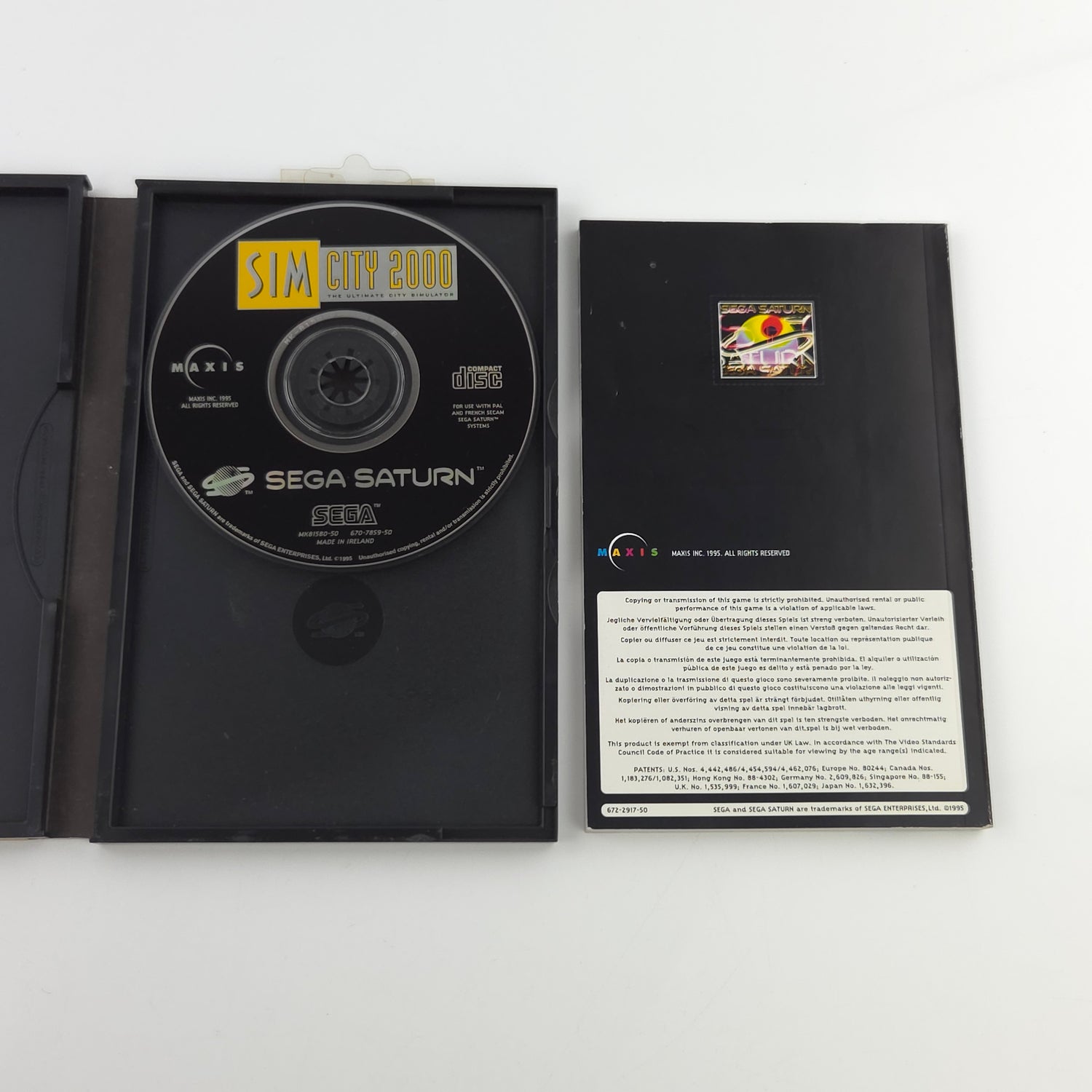 Sega Saturn Spiel : Sim City 2000 - CD Anleitung OVP PAL Disk