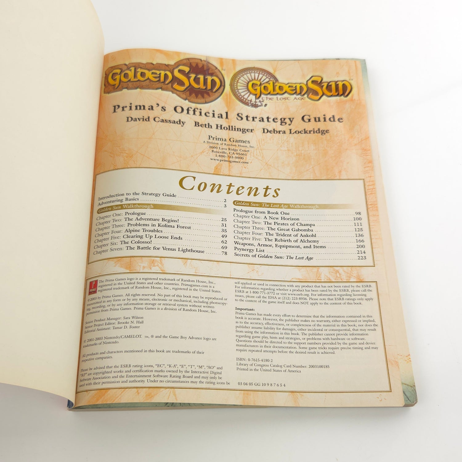 Nintendo Gameboy Advance Spieleberater : Golden Sun & GS The Lost Ages - GUIDE