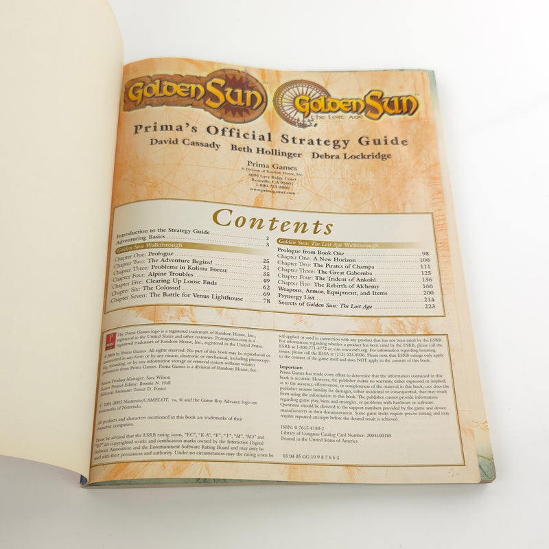 Nintendo Gameboy Advance Spieleberater : Golden Sun & GS The Lost Ages - GUIDE