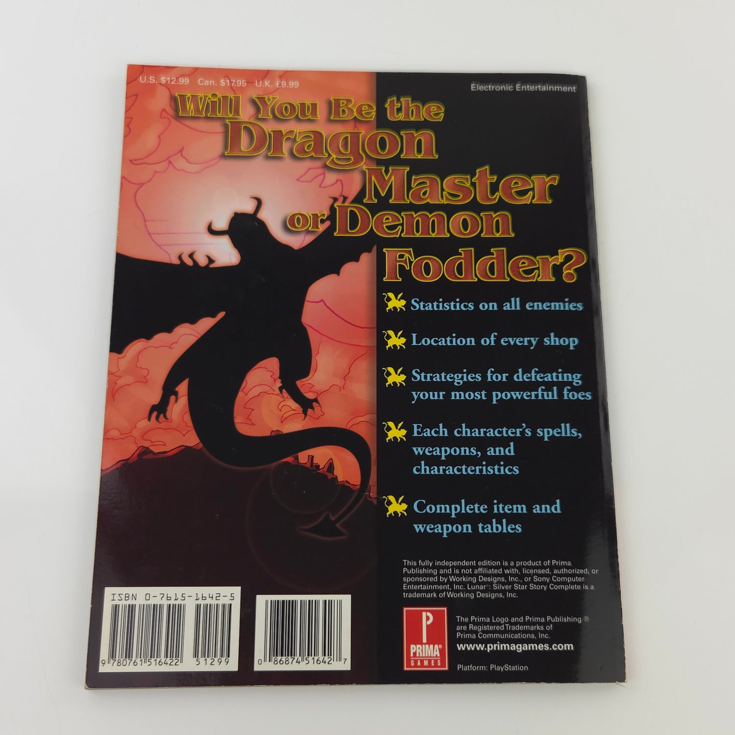 Lunar Silver Star Story Complete Prima´s Strategy Guide - PS1 Playstation 1 Buch