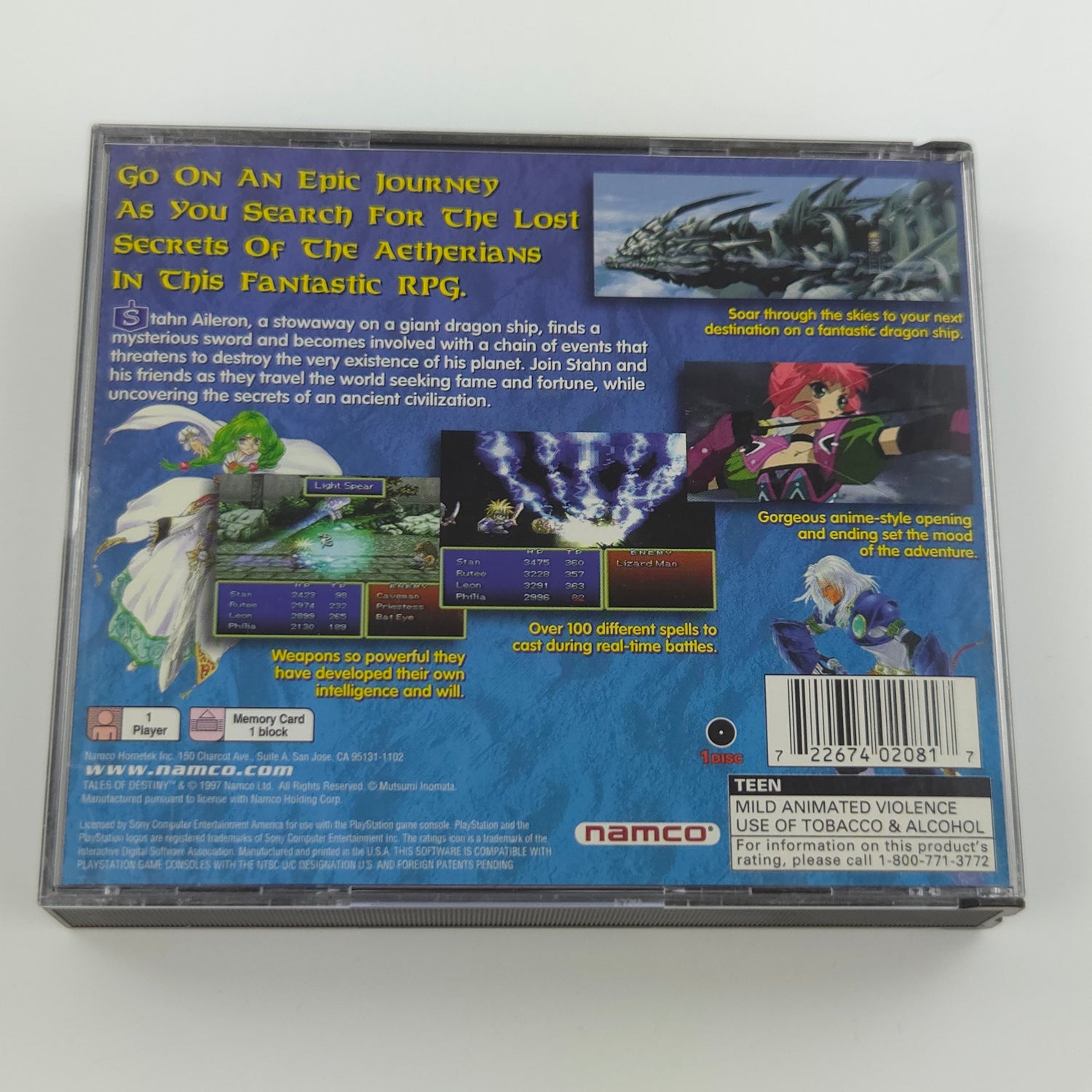Sony Playstation 1 Spiel : Tales of Destiny - NTSC-U/C USA / PS1 PSX OVP Namco
