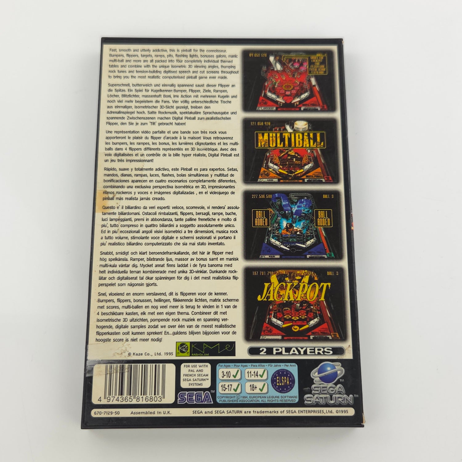 Sega Saturn Spiel : Digital Pinball - CD Disk OVP Anleitung / PAL Game