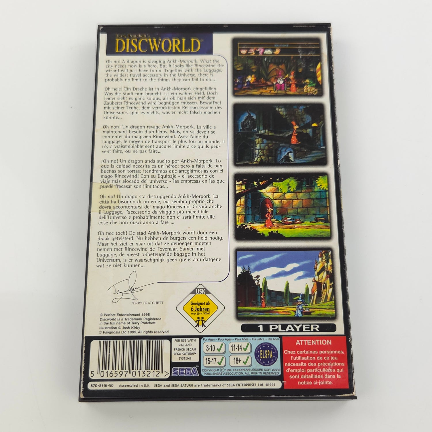 Sega Saturn Spiel : Terry Pratchetts Discworld - CD Disk OVP Anleitung PAL Game