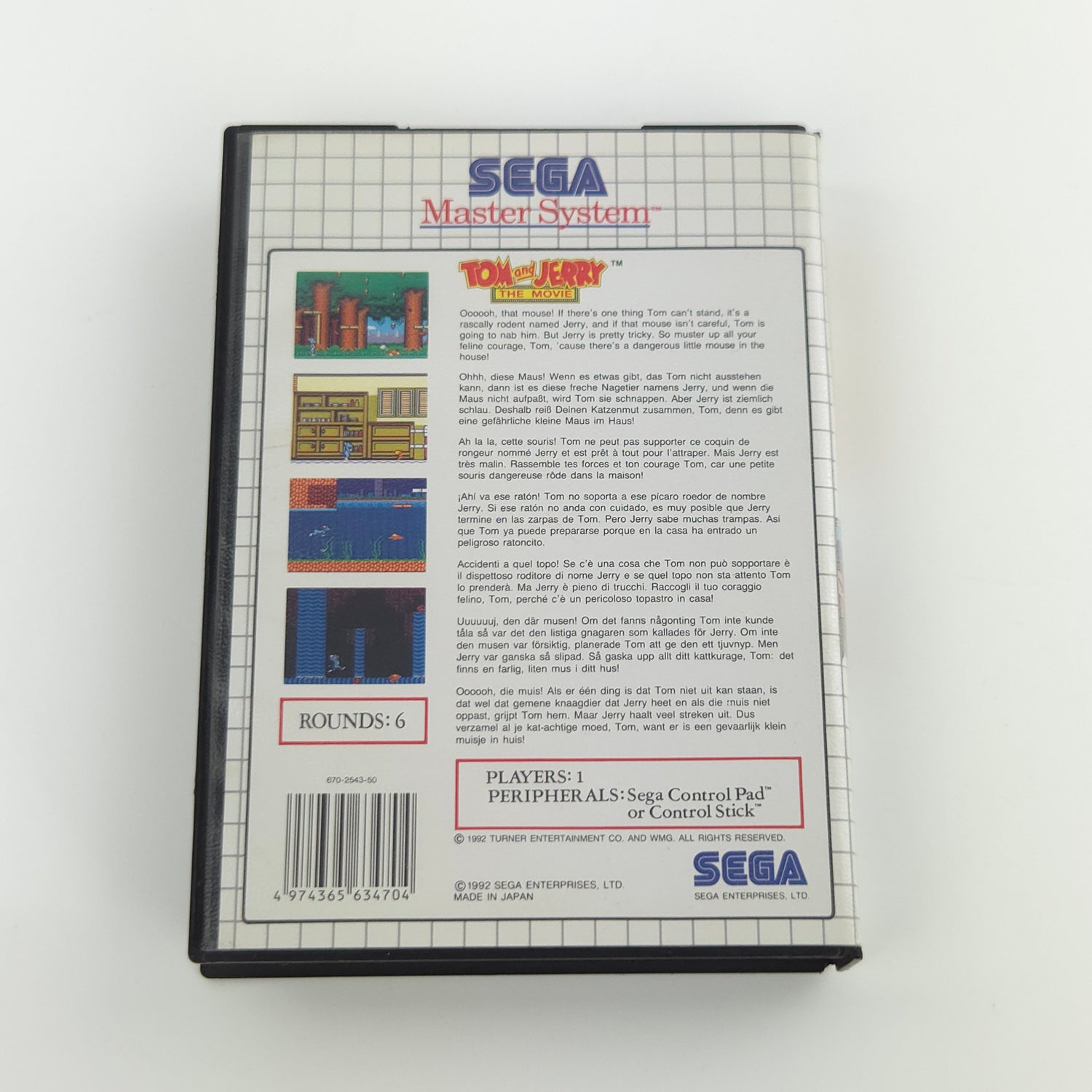 Sega Master System Spiel : Tom and Jerry The Movie - Modul Anleitung OVP PAL