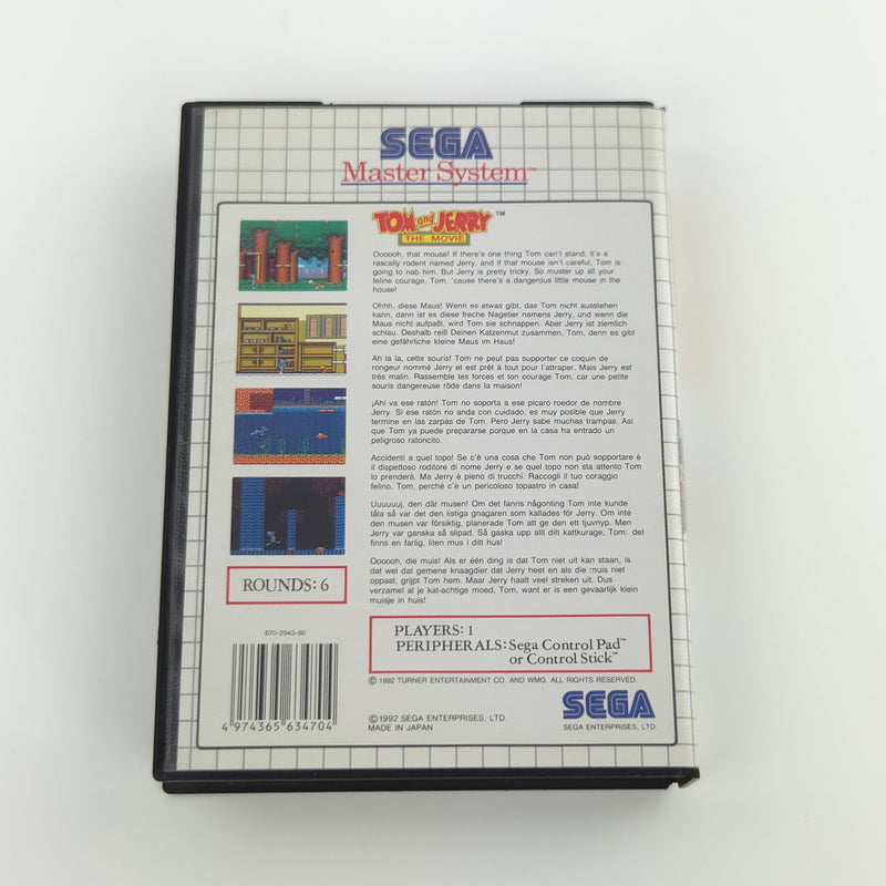 Sega Master System Spiel : Tom and Jerry The Movie - Modul Anleitung OVP PAL