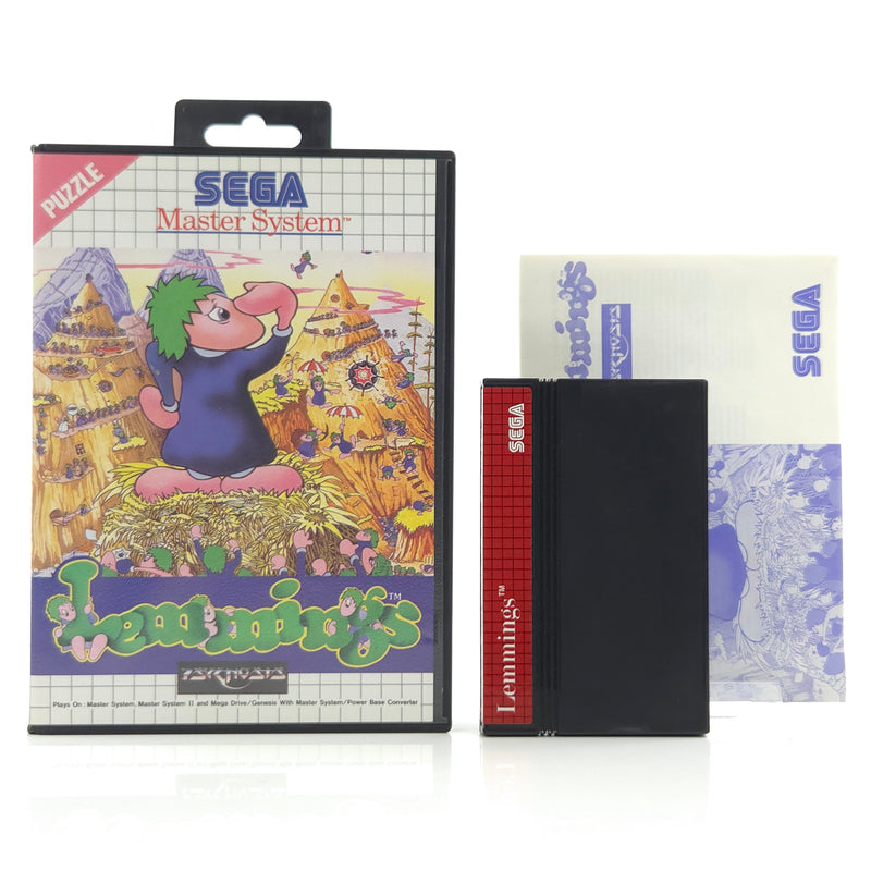 Sega Master System Spiel : Lemmings - Modul Anleitung OVP PAL PSygnosis