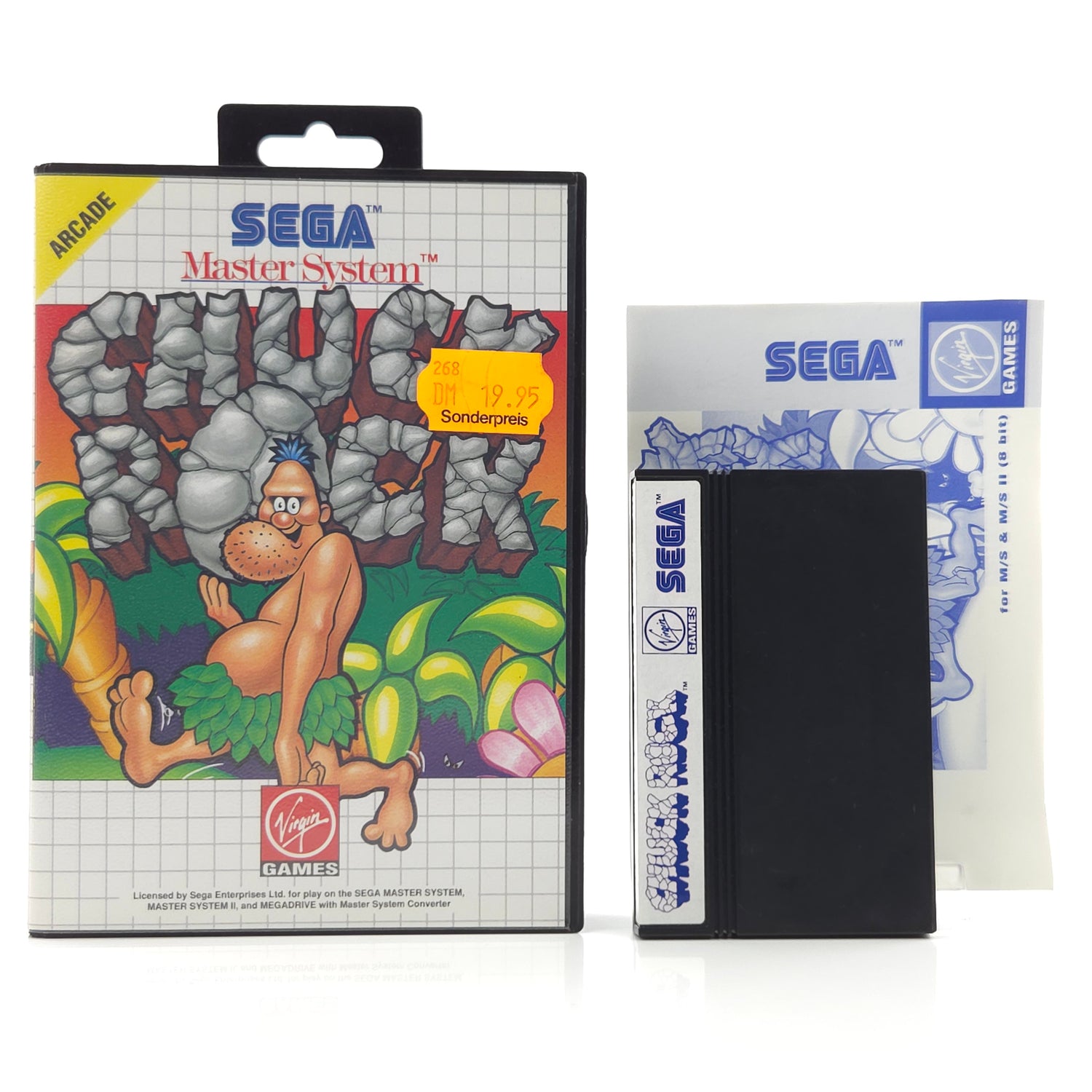 Sega Master System Spiel : Chuck Rock - Modul Anleitung OVP / PAL MS Game
