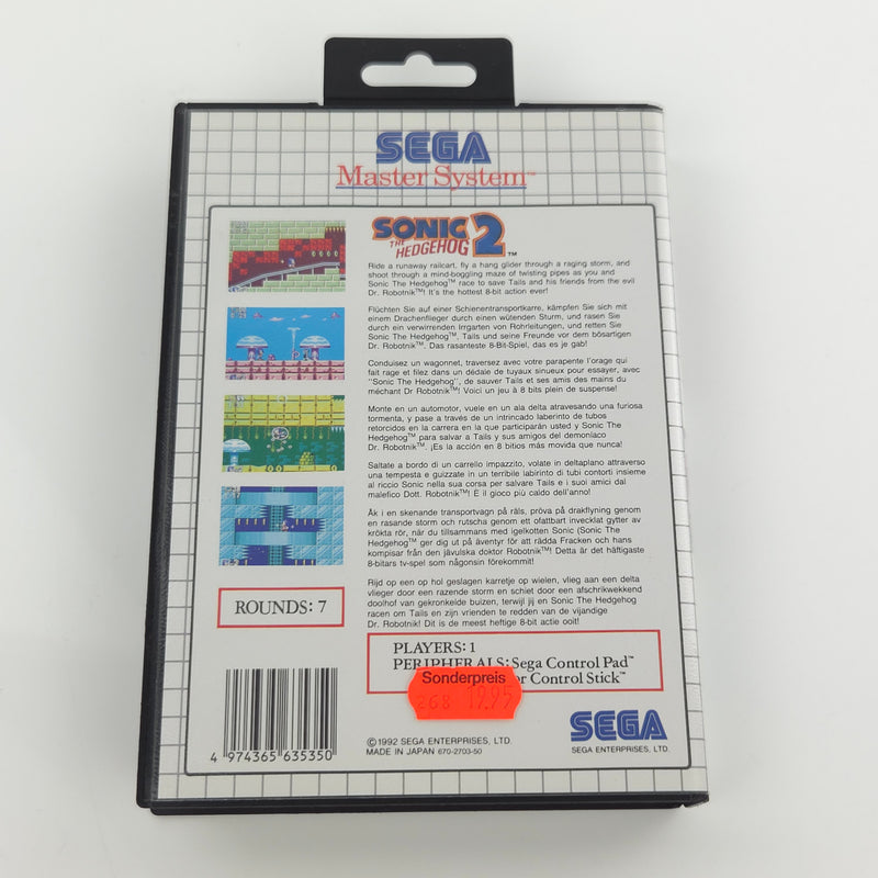 Sega Master System Spiel : Sonic The Hedgehog 2 - Modul Anleitung OVP / PAL MS